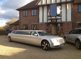 Silver Limousine for weddings in Newbury
